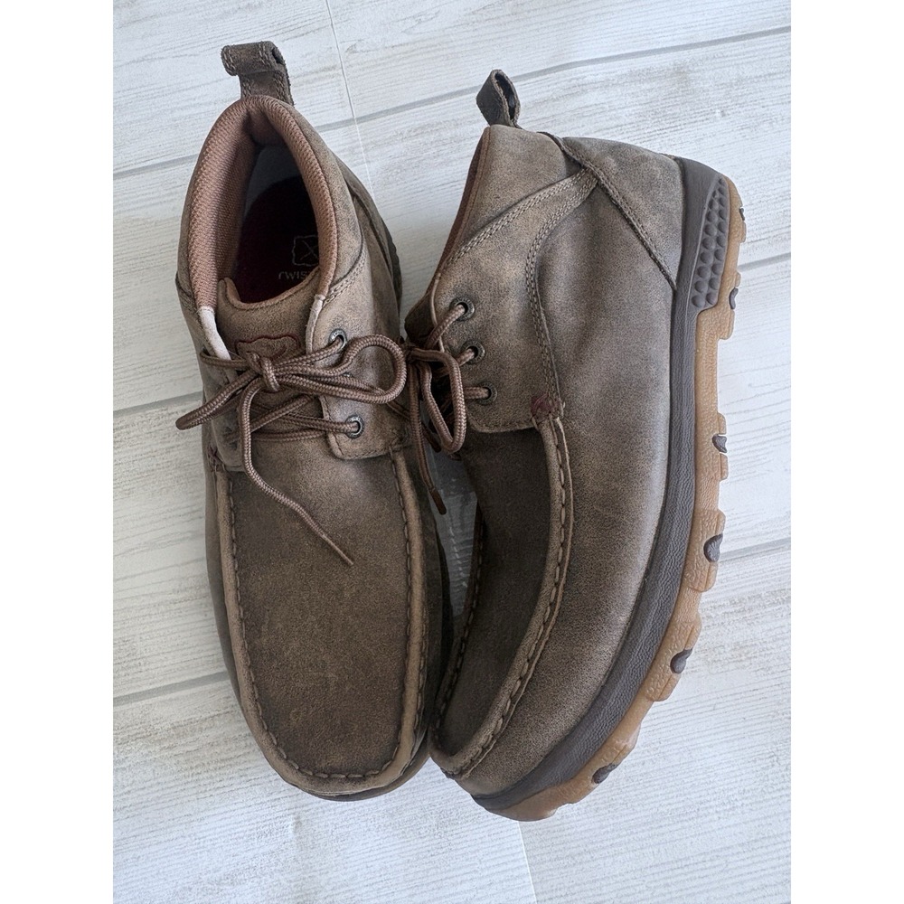Twisted X  Sz 11W Men's Chukka Driving Moc Bomber Light Brown Shoes MXC0001